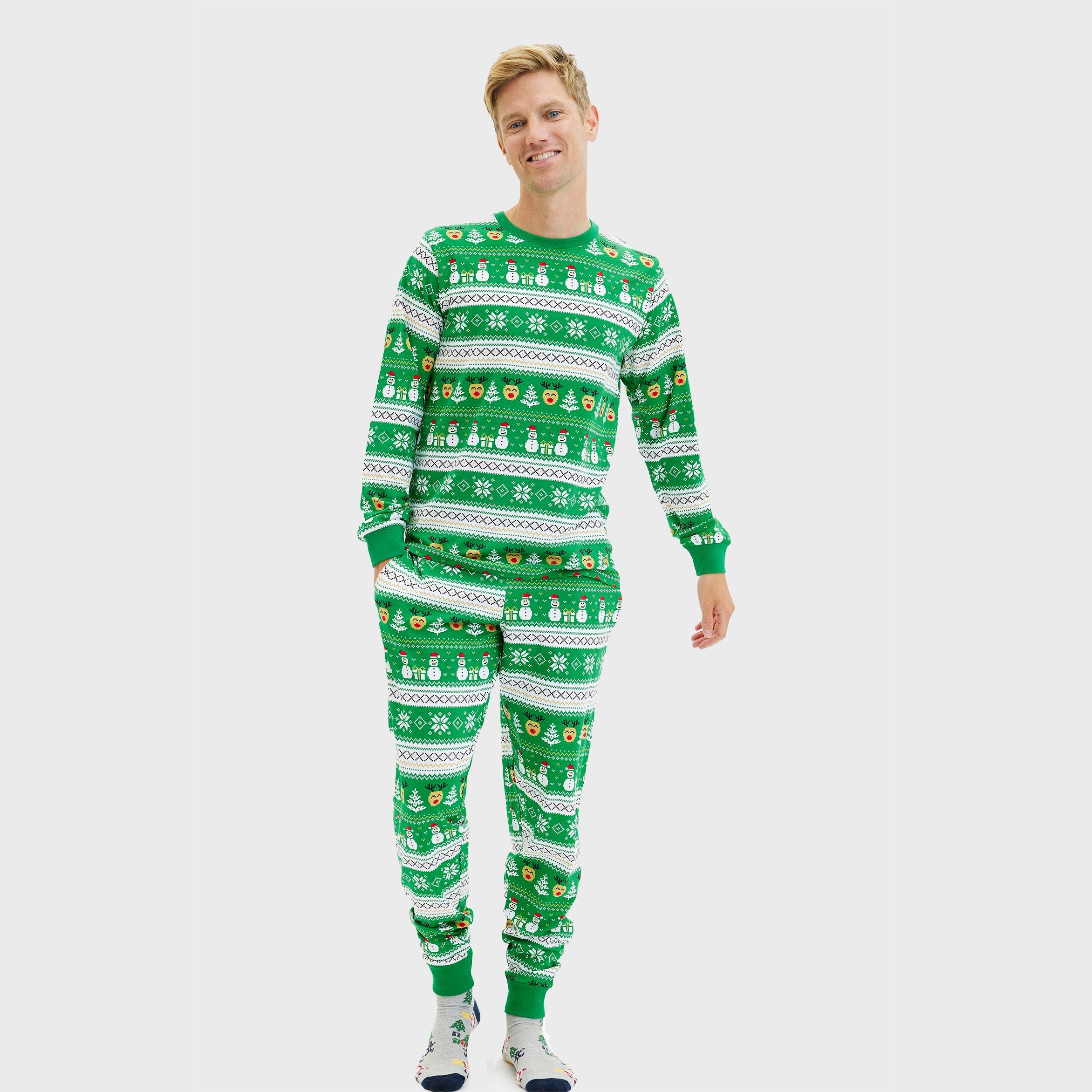 Ultimativer Weihnachtspyjama grün – Herren.